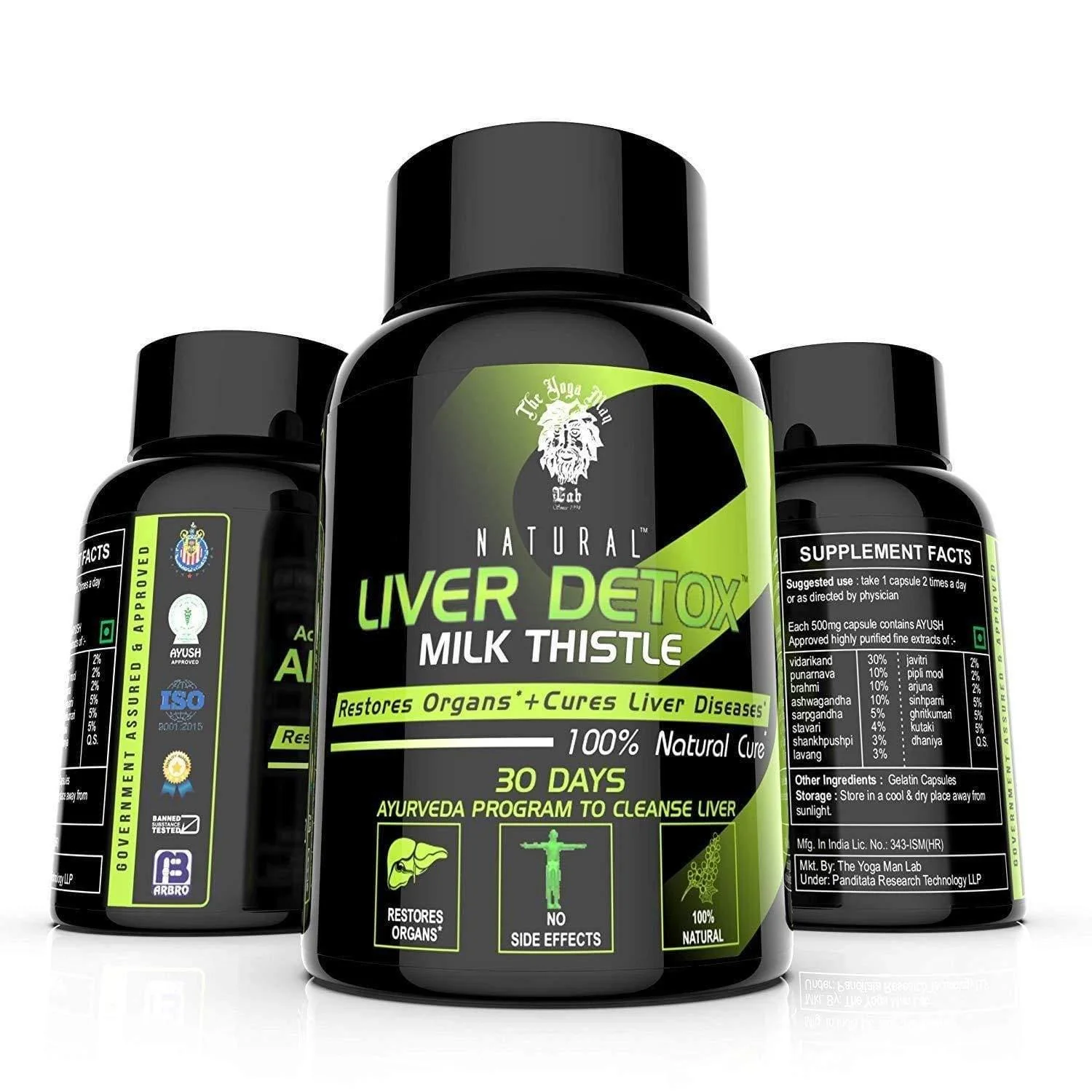 YogaManLab® The Yoga Man Lab Milk Thistle for Liver Detox and Strength