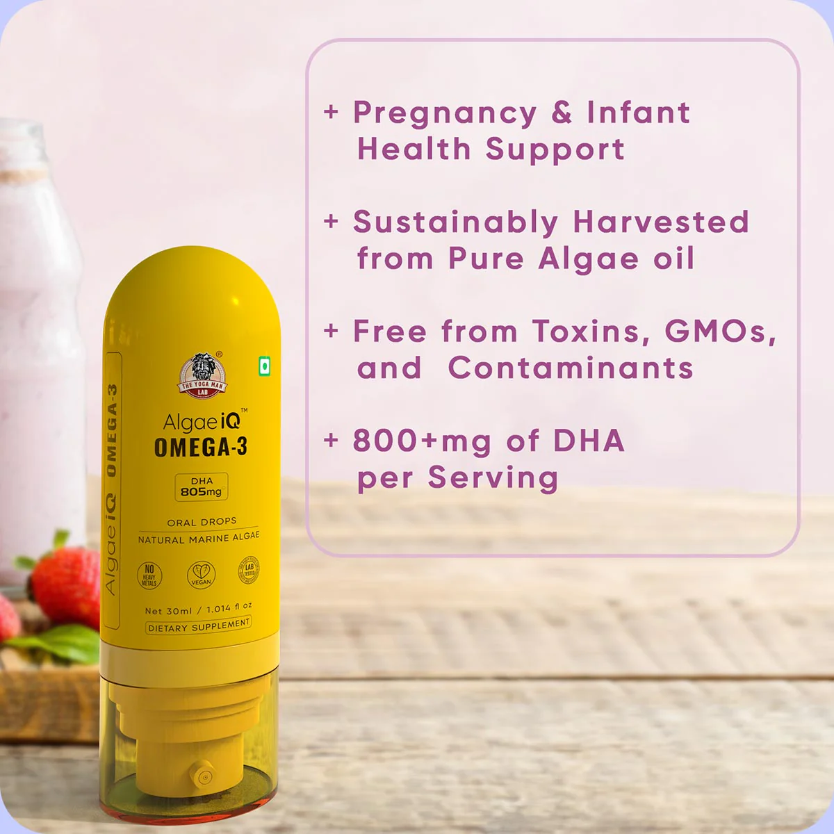 YogaManLab® AlgaeIQ Omega-3 with 800mg DHA | TEST - Image 5