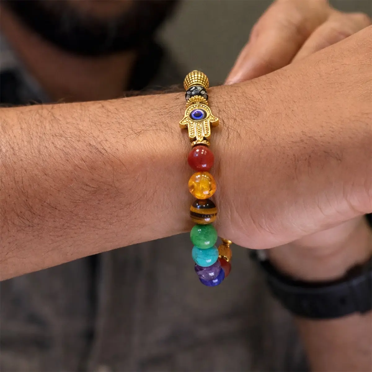 Ancient Yantra - Tiger Eye Stone Chakra Yantra - For Men - Image 19
