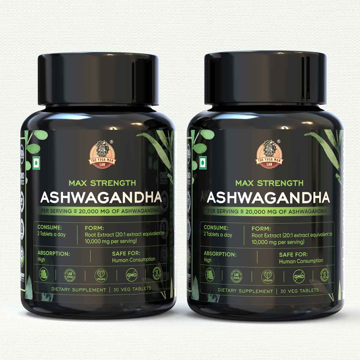 YogaManLab® Ashwagandha Tablets - 100% Lab Certified | Xtra Energy Booster & Stress Reliever - 30 Tablets - Image 15