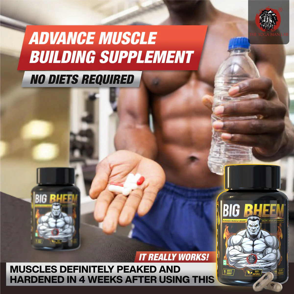 BIG BHEEM - Muscle & Weight Gain Supplement | 100% Natural Ayurvedic Testo Booster For Increased Bedroom Performance - Image 17