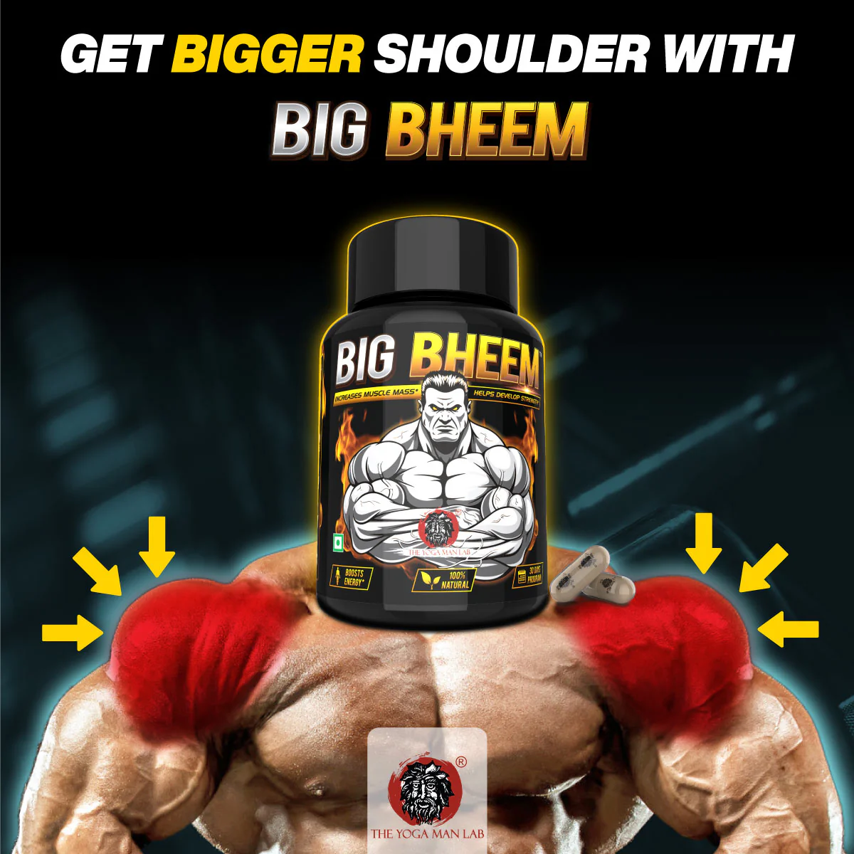 BIG BHEEM - Muscle & Weight Gain Supplement | 100% Natural Ayurvedic Testo Booster For Increased Bedroom Performance - Image 7