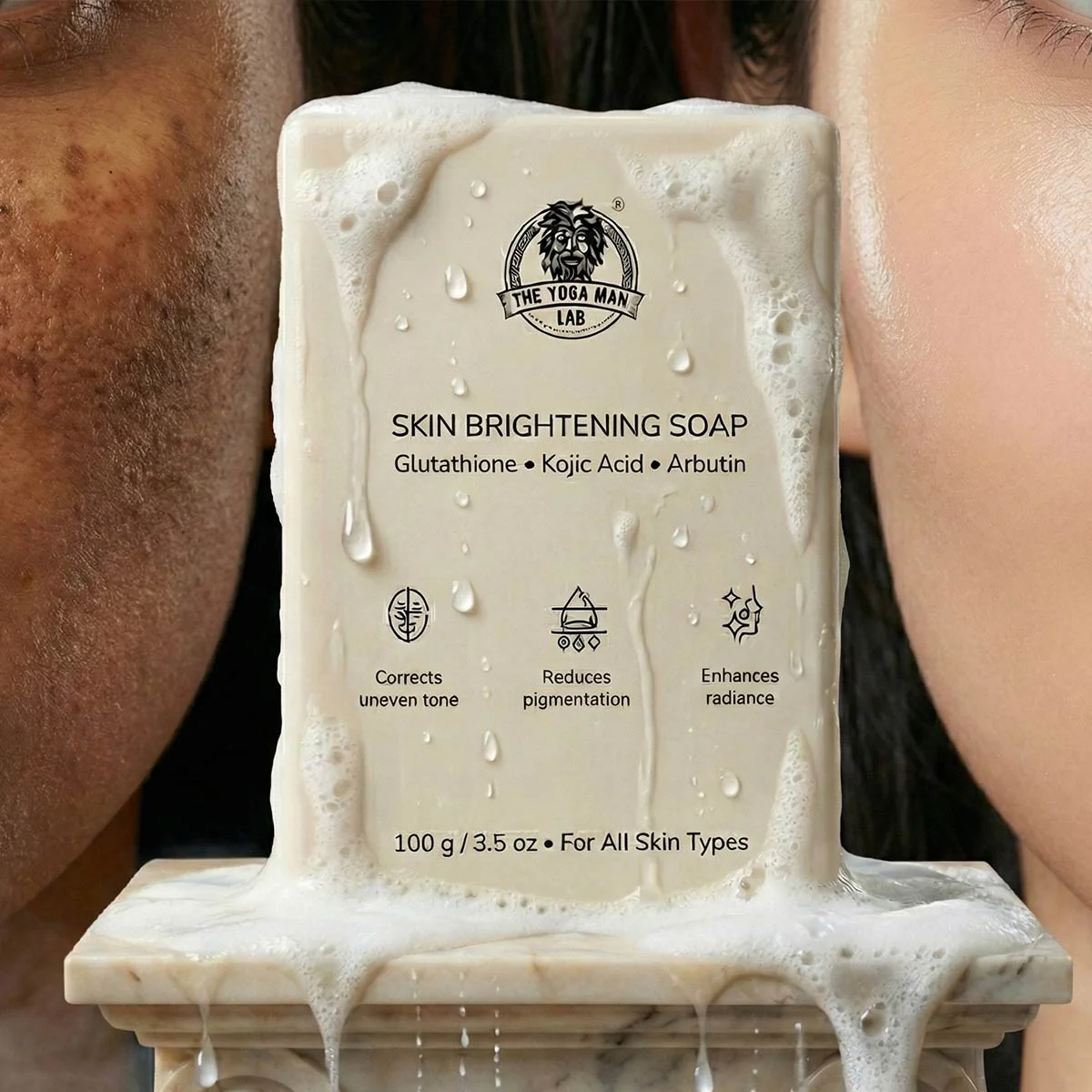 YogaManLab® Glutathione Skin Whitening Kojic Acid Soap | Makes Skin Bright & Glowing | Glutathione, Chandan, Haldi, Kesar, Sandal Wood and Saffron Soap | For Men & Women Skin - Image 16