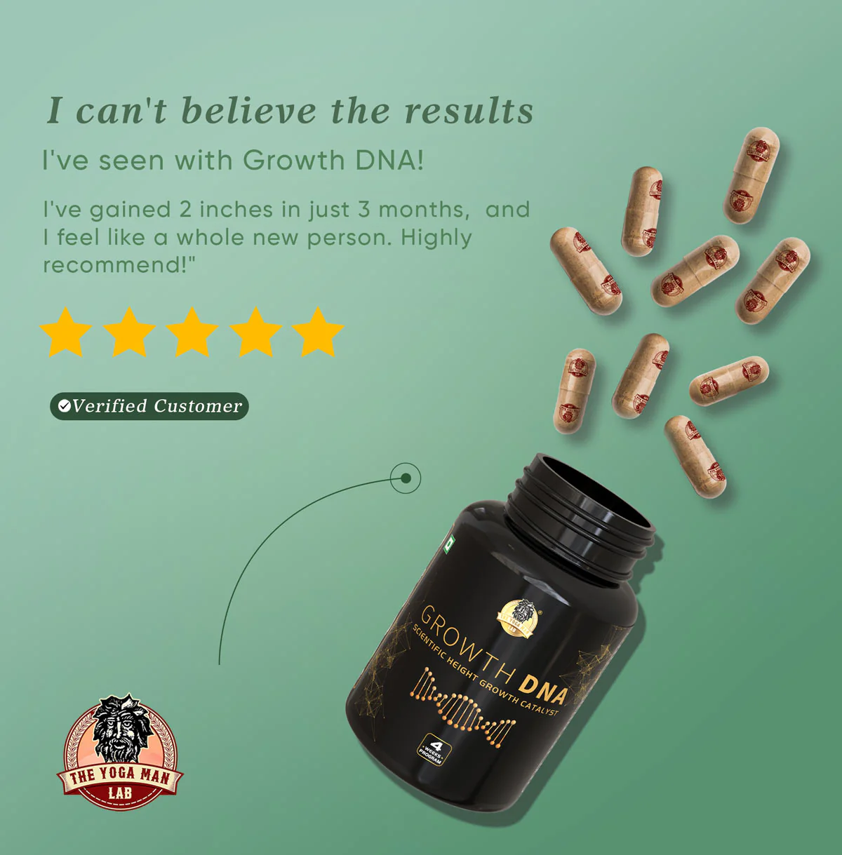 YogaManLab® Growth DNA - Ayurvedic Height Increaser Program | Growth Plate Activator | Guaranteed Results Formula | 100% Natural - Image 16