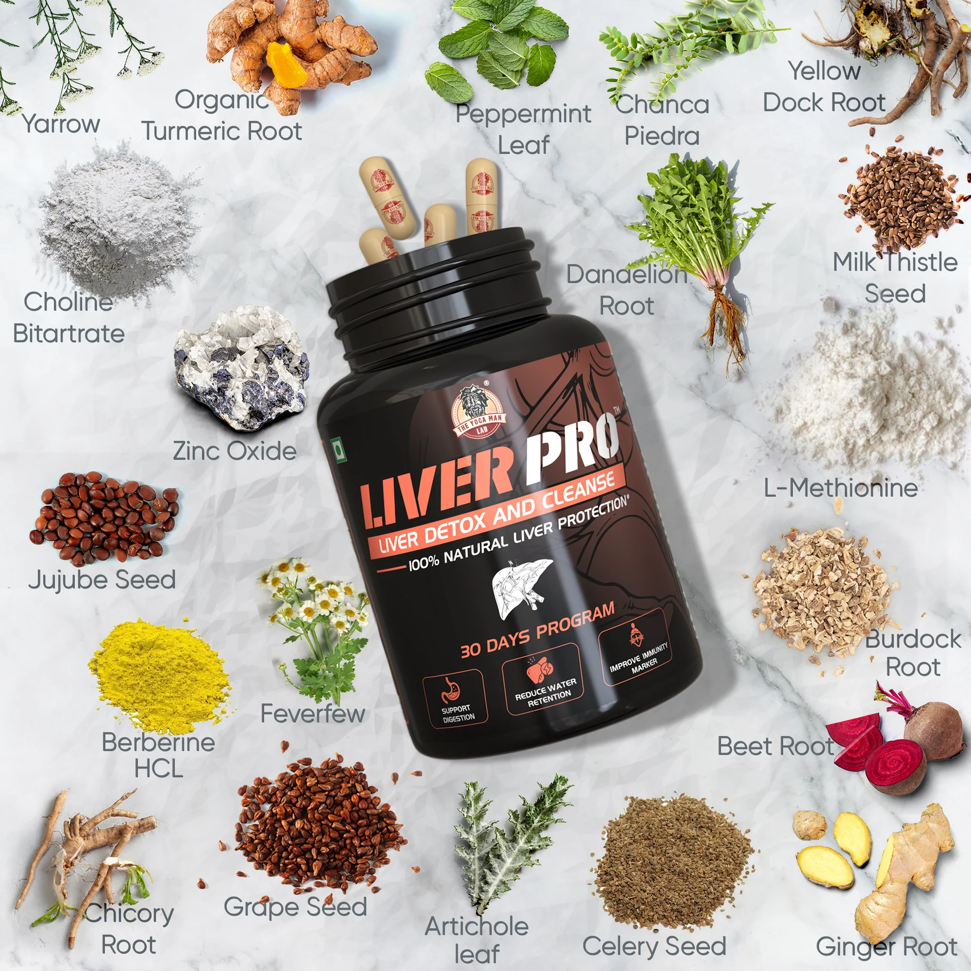 YogaManLab® Liver Pro - Fatty Liver Ayurvedic Supplement | Helps Restore Liver Health & Remove Toxins | 100% Natural & Ayurvedic | 28 Days Program - Image 19