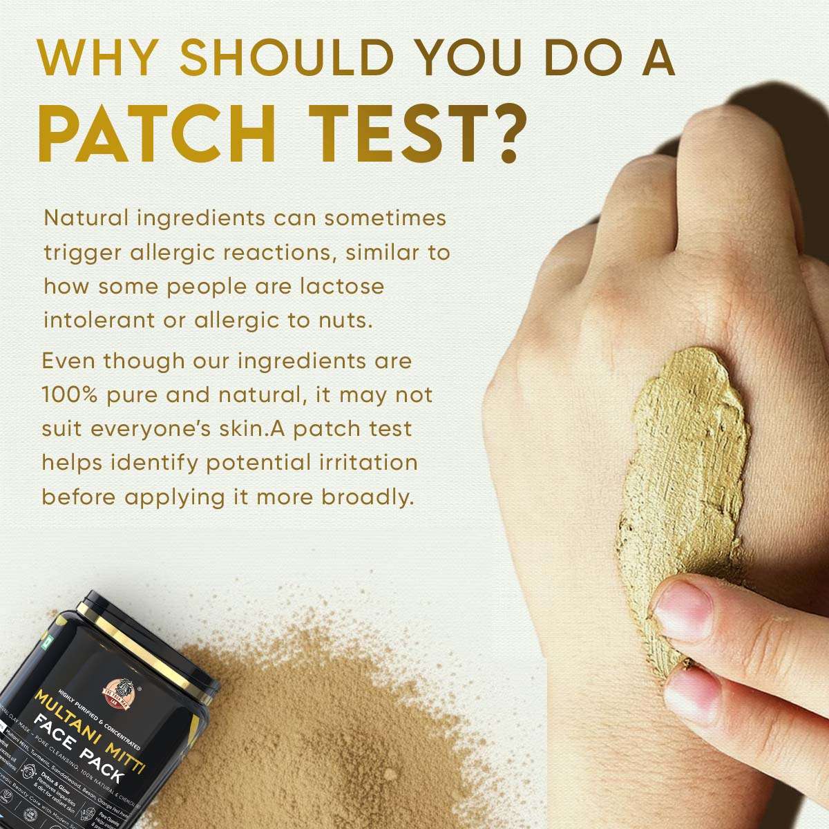 YogaManLab® Multani Mitti Glow Face Pack – For Deep Pore Cleansing, Acne Defense & Tan Removal (With Chandan, Turmeric & Orange Peel) - Image 14