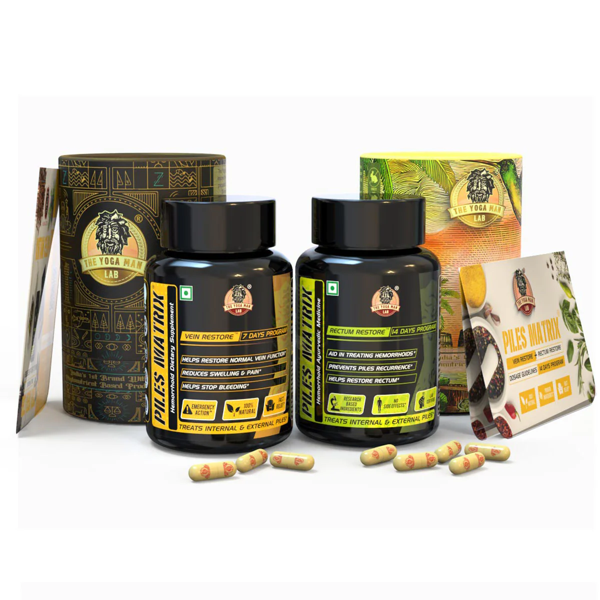 YogaManLab® PILES MATRIX - Ayurvedic Medicines for Piles Home Treatment | With Capsules, Lepam & Diet Booklet | Relives Pain & Itching, Shrinks Mass, & Treats Constipation | 100% Natural - Image 21