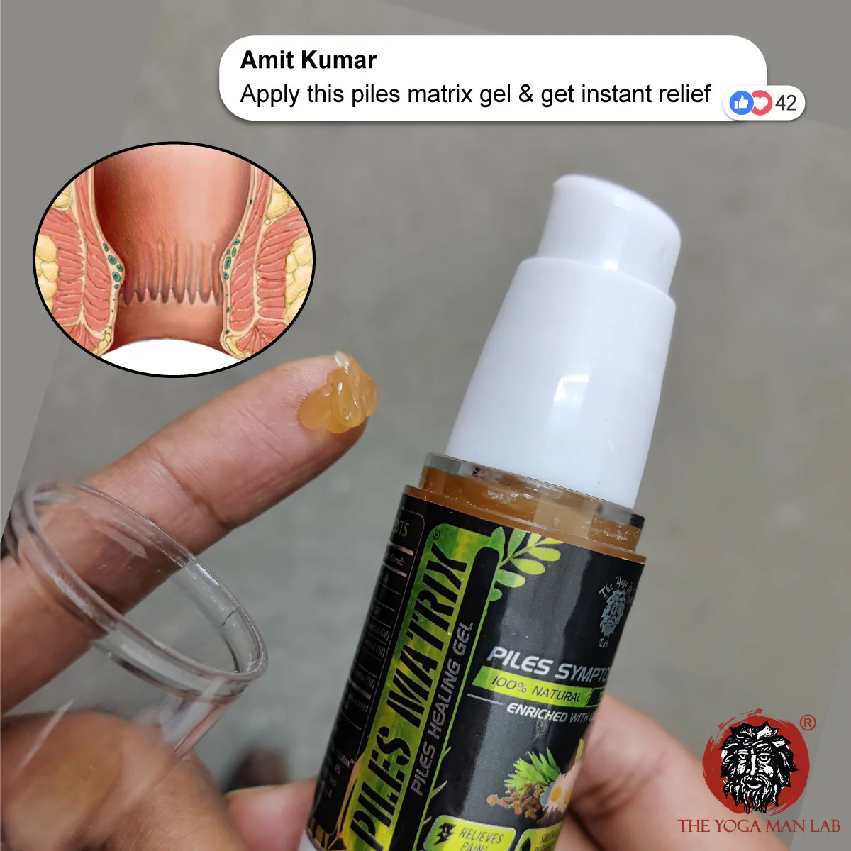 YogaManLab® PILES MATRIX - Ayurvedic Piles Healing Lepam | Relieves Itching, Inflammation & Lubricates Area | Made with 100% Natural Essential Oils - Image 5