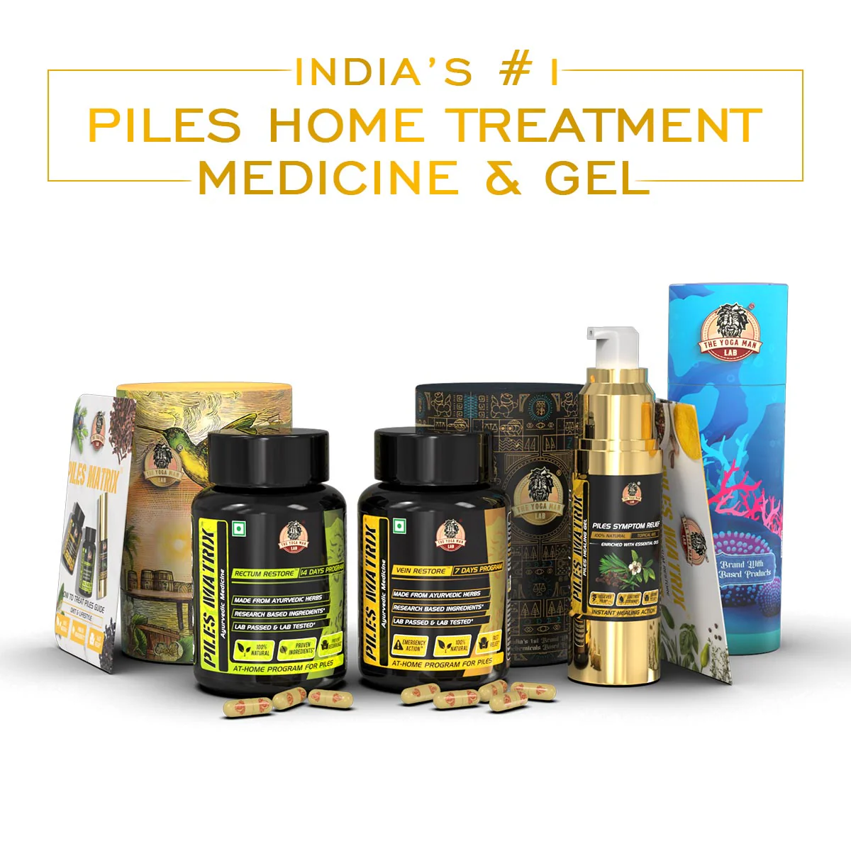YogaManLab® PILES MATRIX - Piles Treatment Ayurvedic Capsules & Lepam Ointment | With Free Diet & Doctor | Treats Internal Grade1-4 & External Hemorrhoids | 100% Natural - Image 19