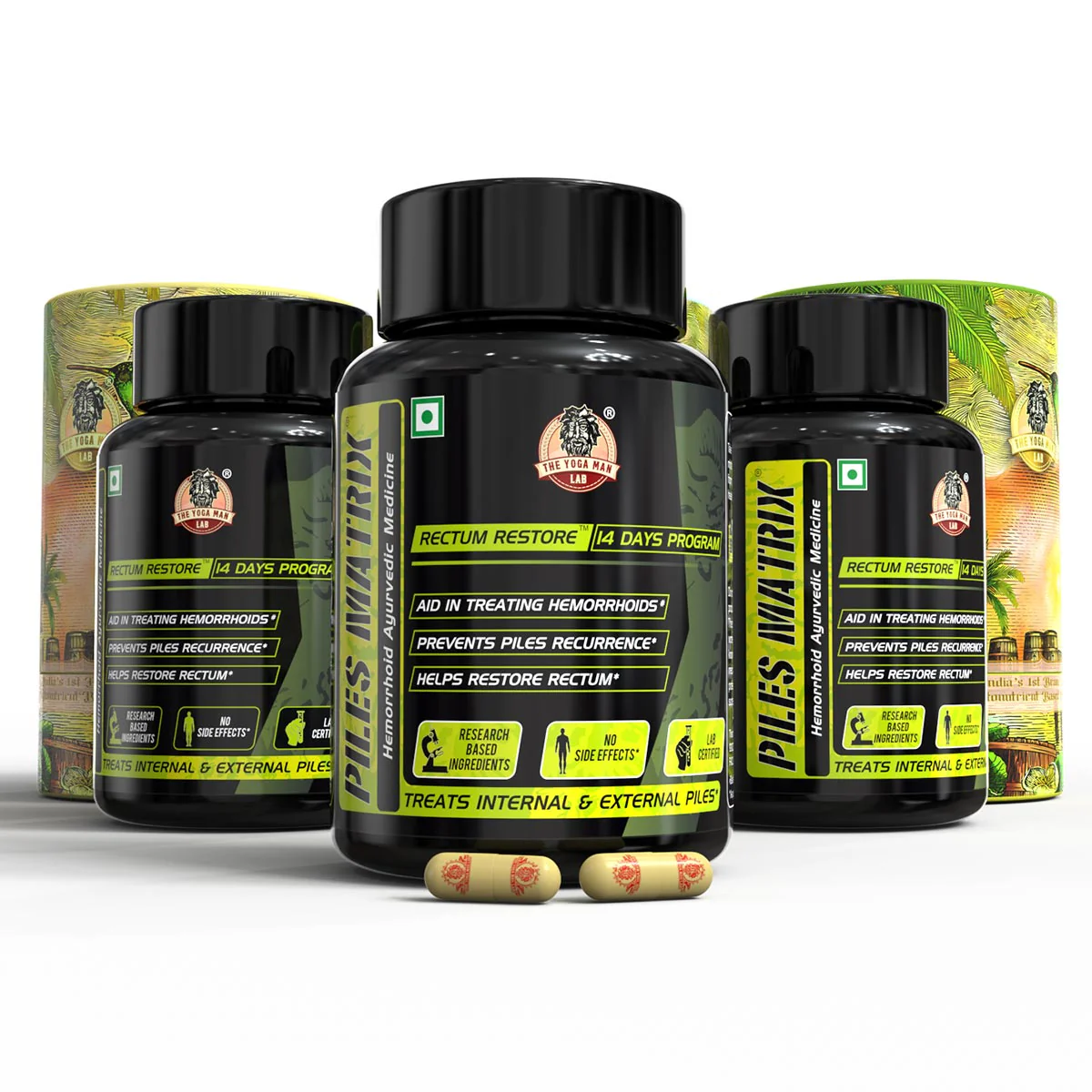 YogaManLab® PILES MATRIX - RECTUM RESTORE Ayurvedic Supplement | Shrink Piles Lumps & Mass and Treats Constipation | 100% Natural - Image 11