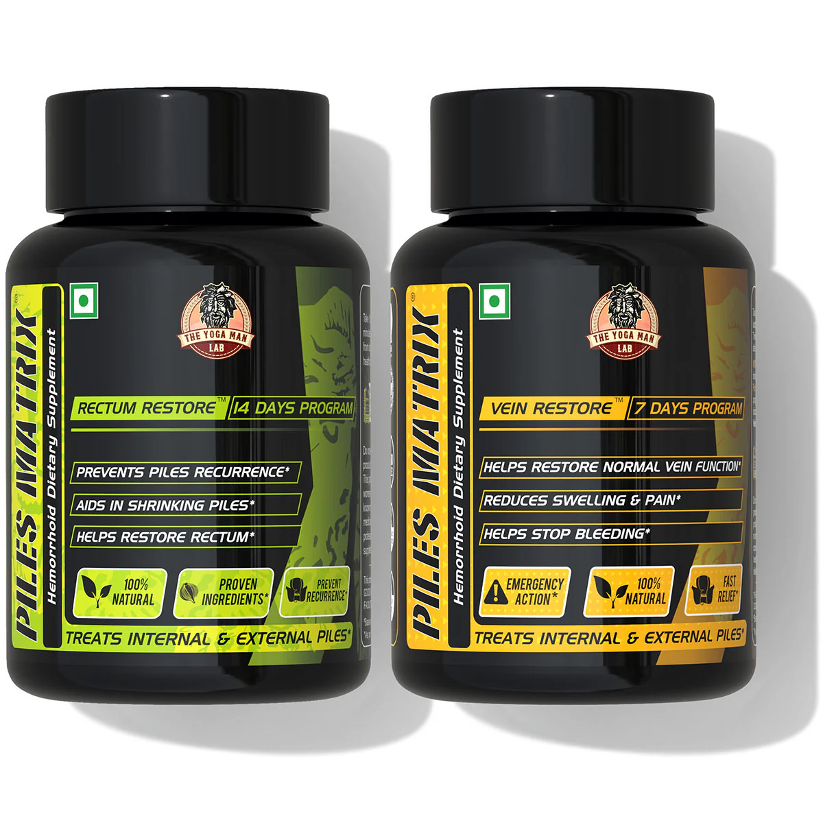 YogaManLab® PILES MATRIX - Vein Restore + Rectum Restore Ayurvedic Supplements + Herbal Remedies Diet Booklet | Relives Pain & Shrinks Mass | 100% Natural - Image 13
