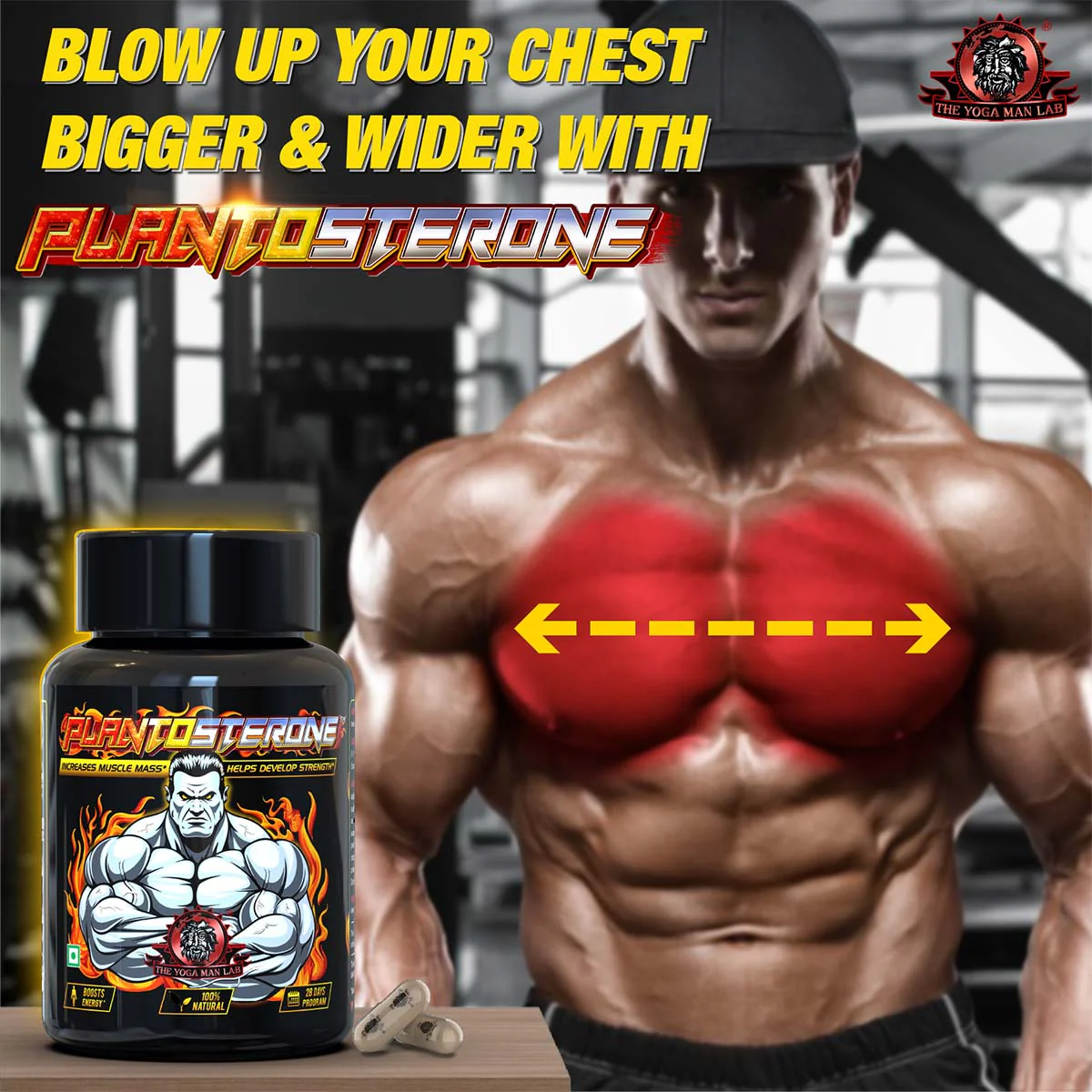 YogaManLab® PLANTOSTERONE - Ayurvedic Muscle Builder & Testosterone Booster | Helps Increase Muscle Size & Body Weight| 100% Natural - Image 25