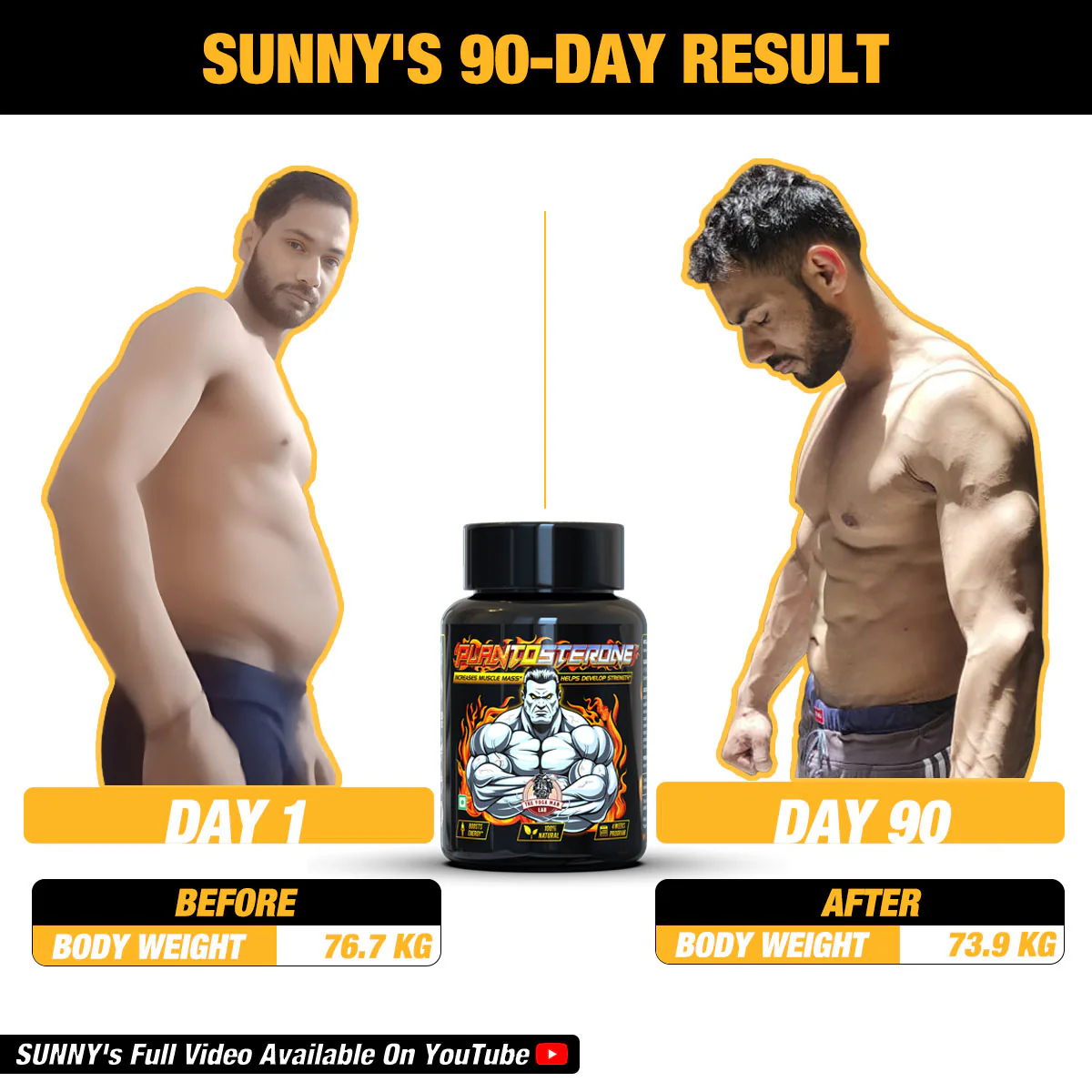 YogaManLab® PLANTOSTERONE - Ayurvedic Muscle Builder & Testosterone Booster | Helps Increase Muscle Size & Body Weight| 100% Natural - Image 7