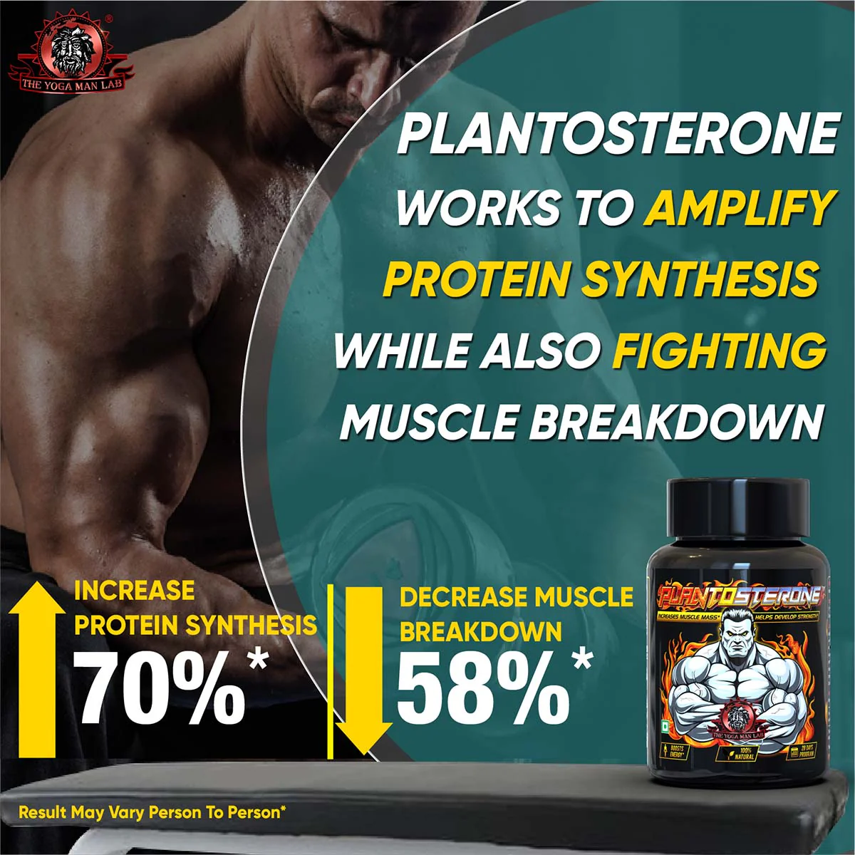 YogaManLab® PLANTOSTERONE - Ayurvedic Muscle Builder & Testosterone Booster | Helps Increase Muscle Size & Body Weight| 100% Natural - Image 8