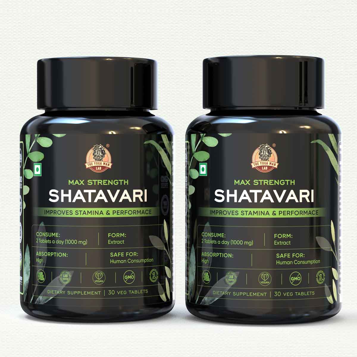 YogaManLab® Shatavari Tablets – Immunity Booster & Natural Antioxidant - Lab Certified, Pesticide Free - 30 Tablets - Image 3