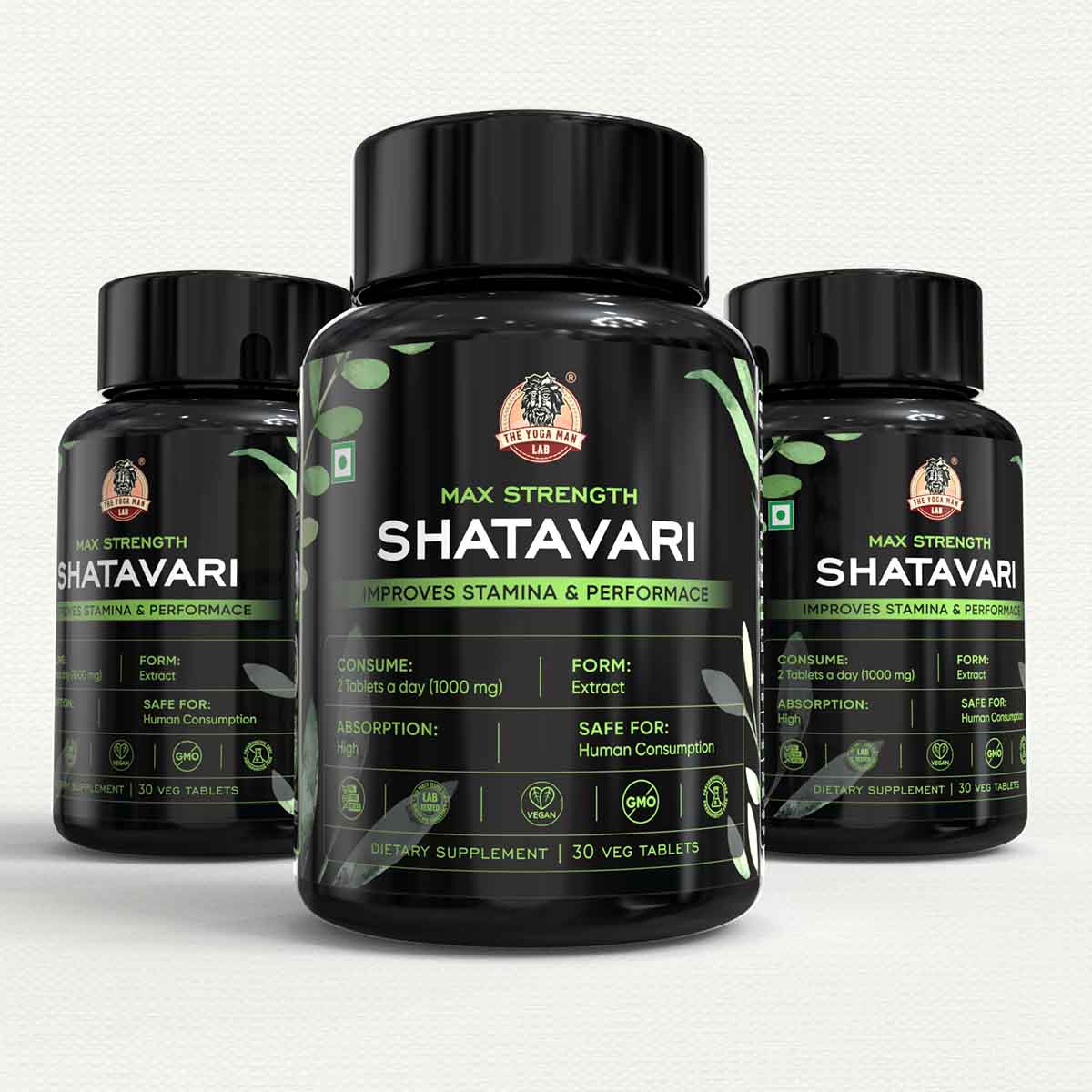 YogaManLab® Shatavari Tablets – Immunity Booster & Natural Antioxidant - Lab Certified, Pesticide Free - 30 Tablets - Image 4