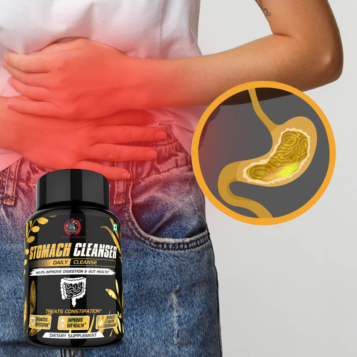 YogaManLab® STOMACH CLEANSER Daily Cleanse Ayurvedic Supplement | Probiotic Soluble Fiber For Smooth Morning Bowel Movement & Constipation Prevention | 100% Natural - Image 5