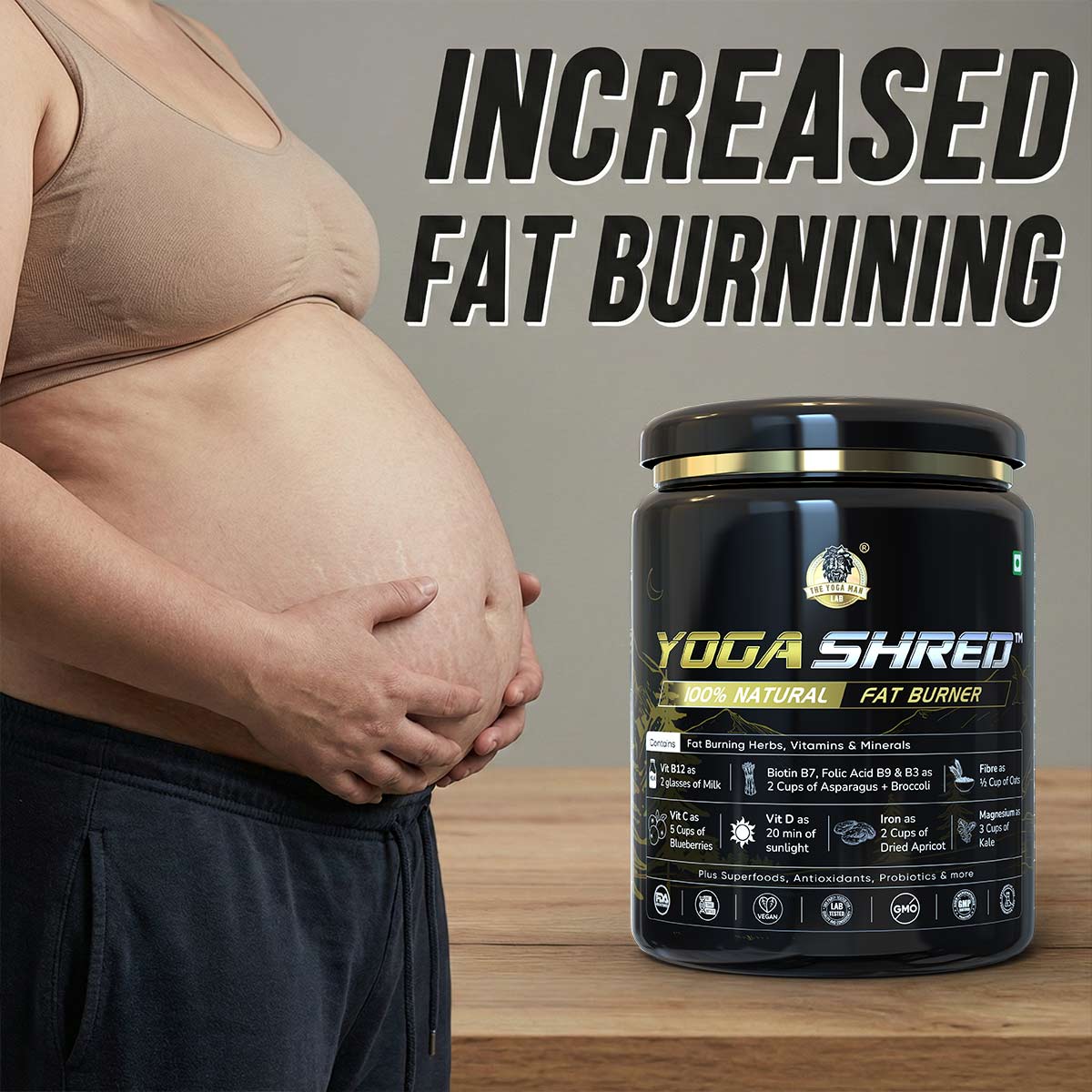 YogaManLab® YOGA SHRED - Burn Fat At-Home Ayurvedic Supplement Powder(Women) | Helps in Weight Loss & Boosting Energy | Ayurvedic & 100% Natural - Image 10