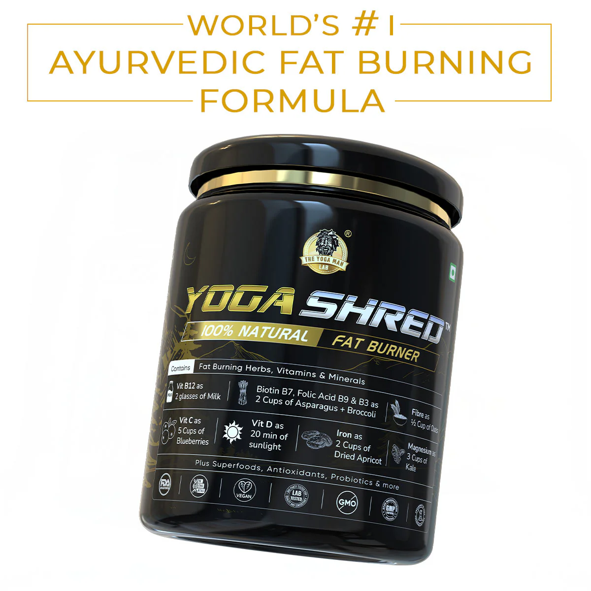 YogaManLab® YOGA SHRED - Burn Fat At-Home Ayurvedic Supplement Powder(Women) | Helps in Weight Loss & Boosting Energy | Ayurvedic & 100% Natural - Image 12