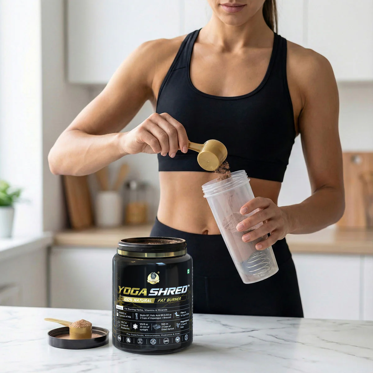 YogaManLab® YOGA SHRED - Burn Fat At-Home Ayurvedic Supplement Powder(Women) | Helps in Weight Loss & Boosting Energy | Ayurvedic & 100% Natural - Image 3