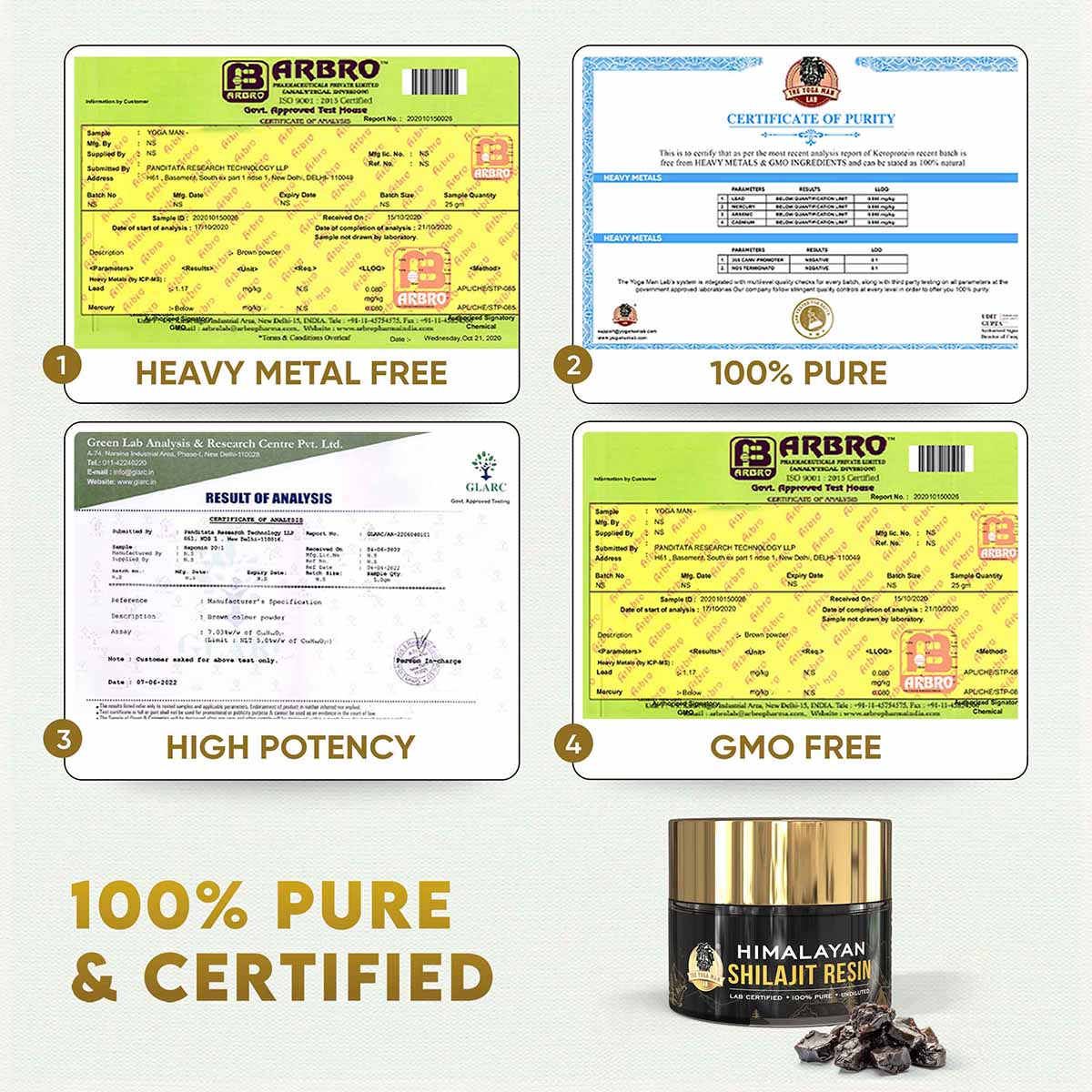 YogaManLab® Himalayan Shilajit Resin Gold | High Fulvic Acid & 87 Trace Minerals | Lab Certified, 100% Natural | 10gm Pack - Image 4