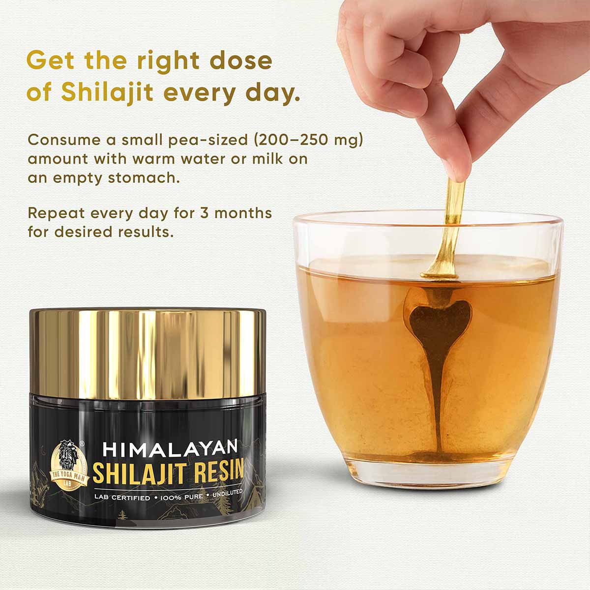 YogaManLab® Himalayan Shilajit Resin Gold | High Fulvic Acid & 87 Trace Minerals | Lab Certified, 100% Natural | 10gm Pack - Image 7