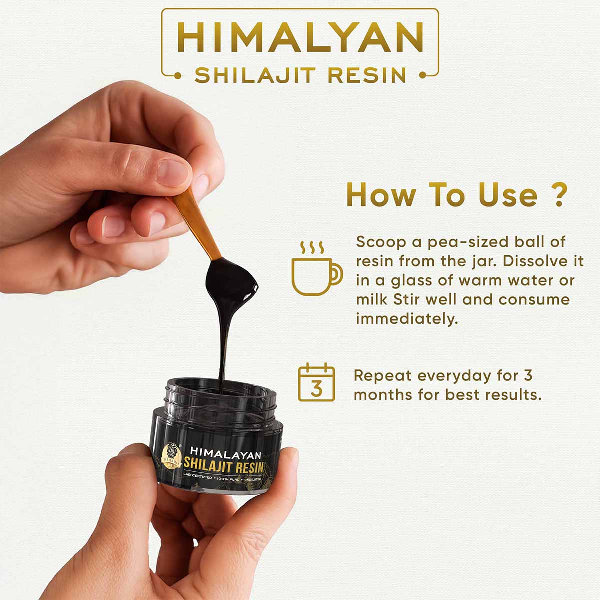 YogaManLab® Himalayan Shilajit Resin Gold | High Fulvic Acid & 87 Trace Minerals | Lab Certified, 100% Natural | 10gm Pack - Image 5